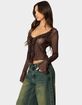 EDIKTED Sheer Mesh Ruffled Top image number 3