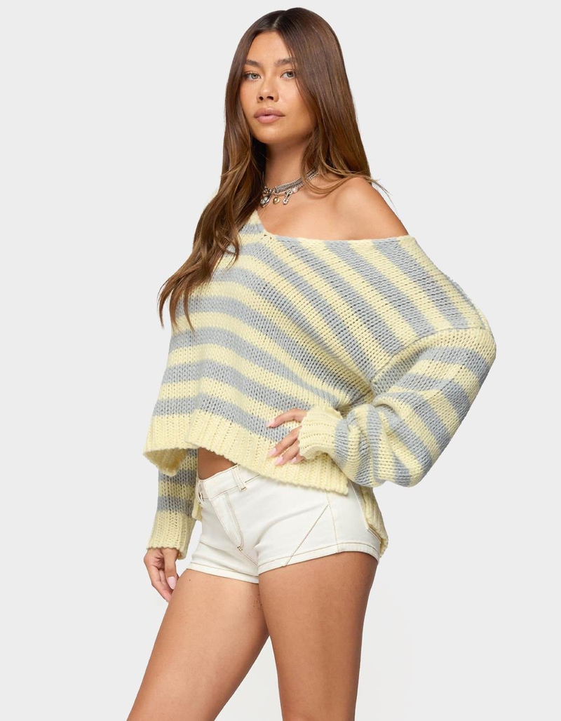 EDIKTED Eugenie Oversized Striped Sweater image number 1
