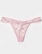 FULL TILT Strappy Side Lace Dusty Pink Thong image number 1