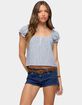 EDIKTED Rhory Pinstripe Babydoll Top image number 1