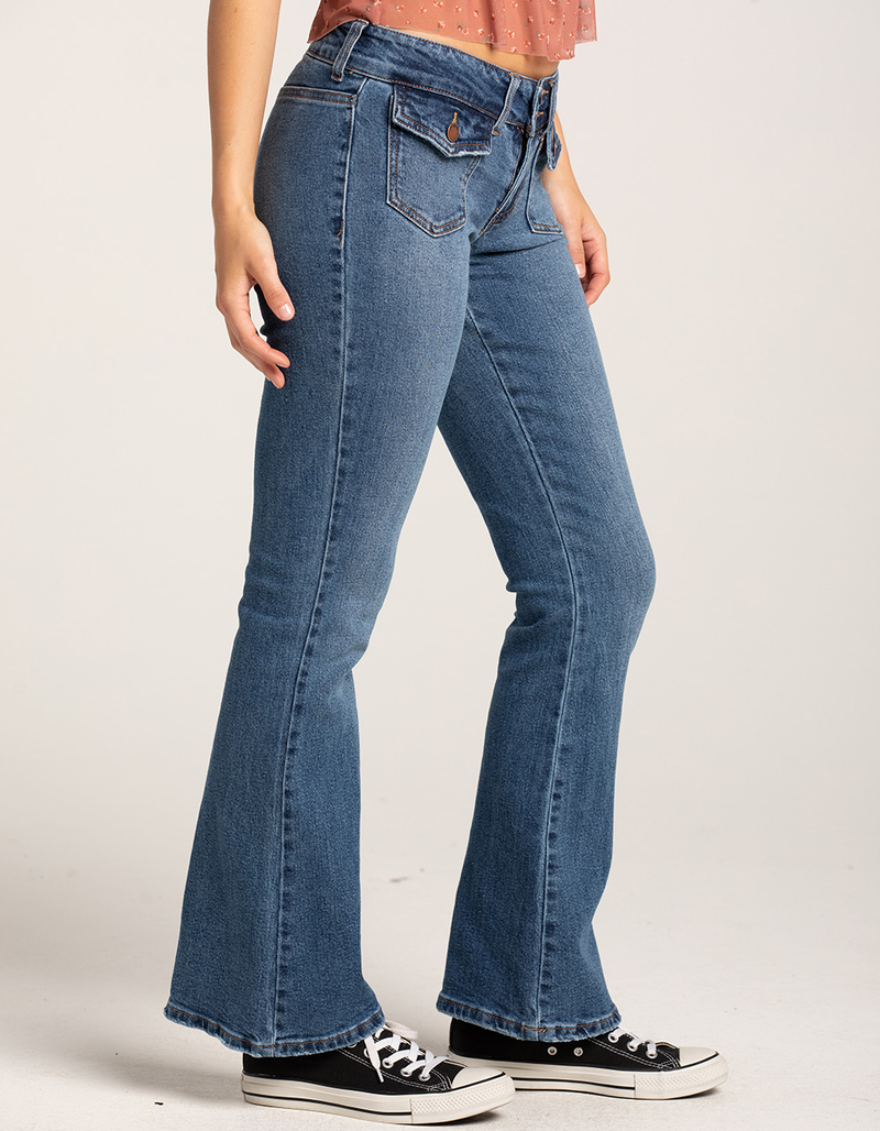 RSQ Womens Low Rise Flap Pocket Flare Jeans image number 2