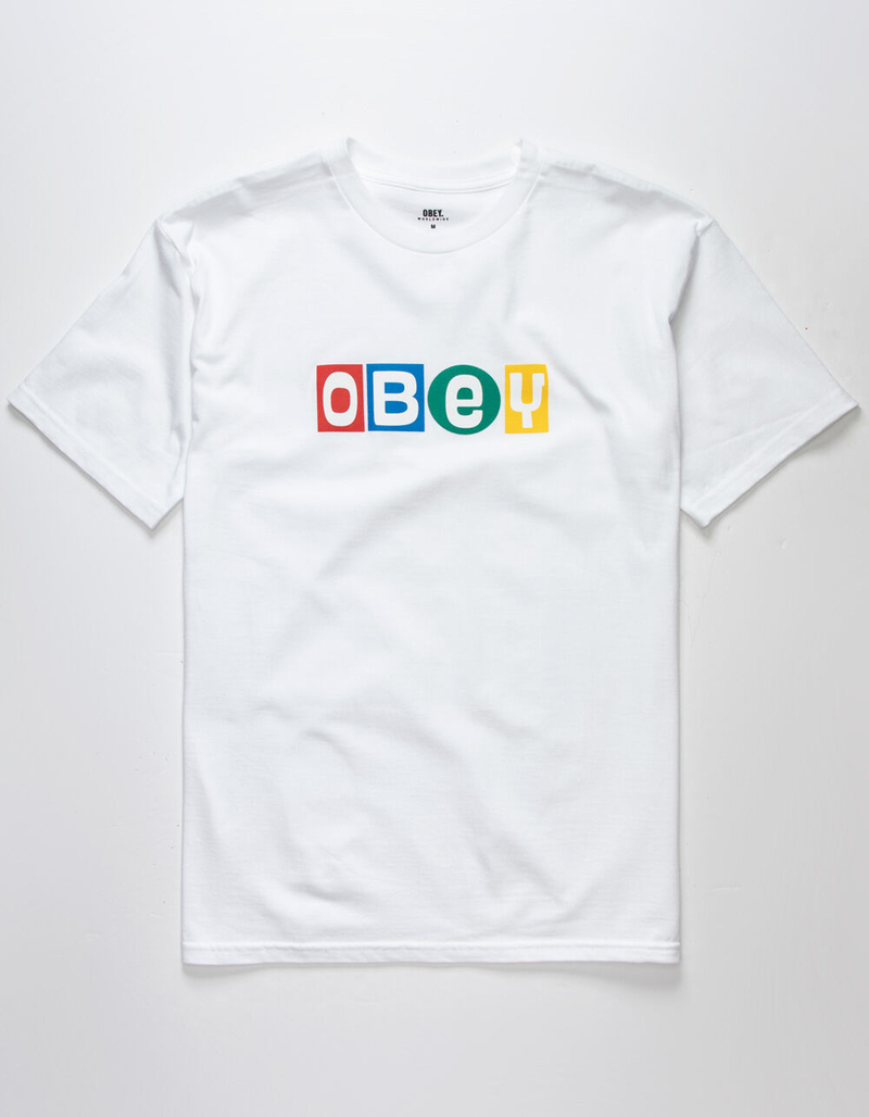 OBEY Toy Block Mens White T-Shirt image number 0