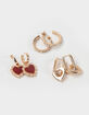 FULL TILT 3 Pack Heart Hoop Earrings image number 1