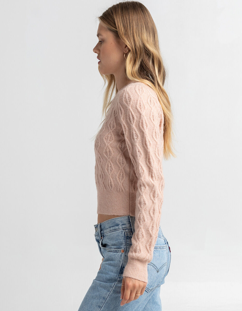ELODIE Pointelle Womens Sweater image number 1