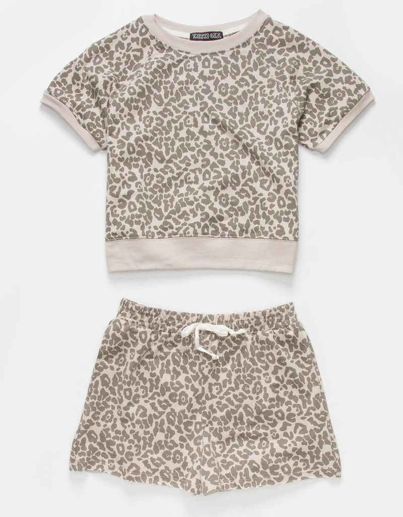TRIXXI GIRL Leopard Girls Tee & Shorts Set image number 0