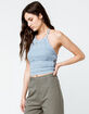 SKY AND SPARROW Sweater Knit Light Blue Womens Halter Top image number 1