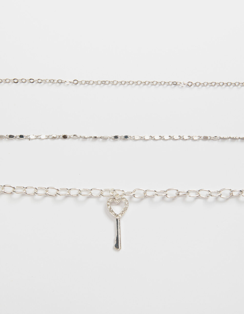 FULL TILT 3 Pack Heart Key Chain Choker Necklaces image number 0
