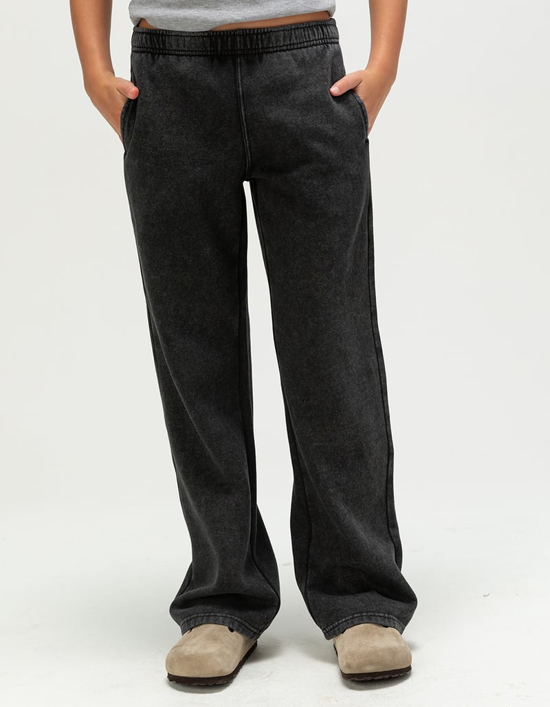 FULL TILT Girls Wide Leg Washed Sweatpants image number 3