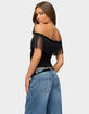 EDIKTED Catelina Fringe Off Shoulder Top image number 3
