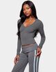 EDIKTED Ferne Long Sleeve V-Neck Top image number 2