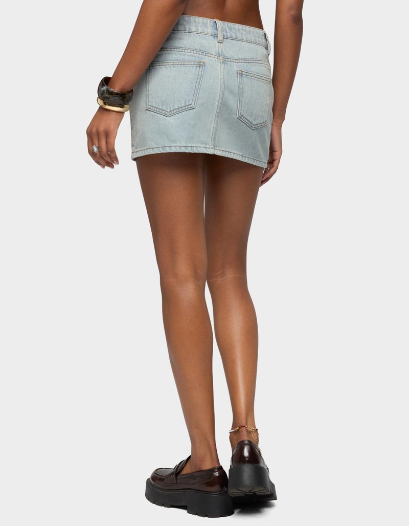 EDIKTED Spencer Low Rise Denim Micro Skirt image number 2