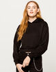 FULL TILT Fleece Crop Black Womens Hoodie image number 1