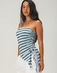 FULL TILT Womens Stripe Long Cinch Tube Top image number 3