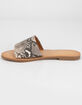 SODA Single Strap Womens Snake Slide Sandals image number 3