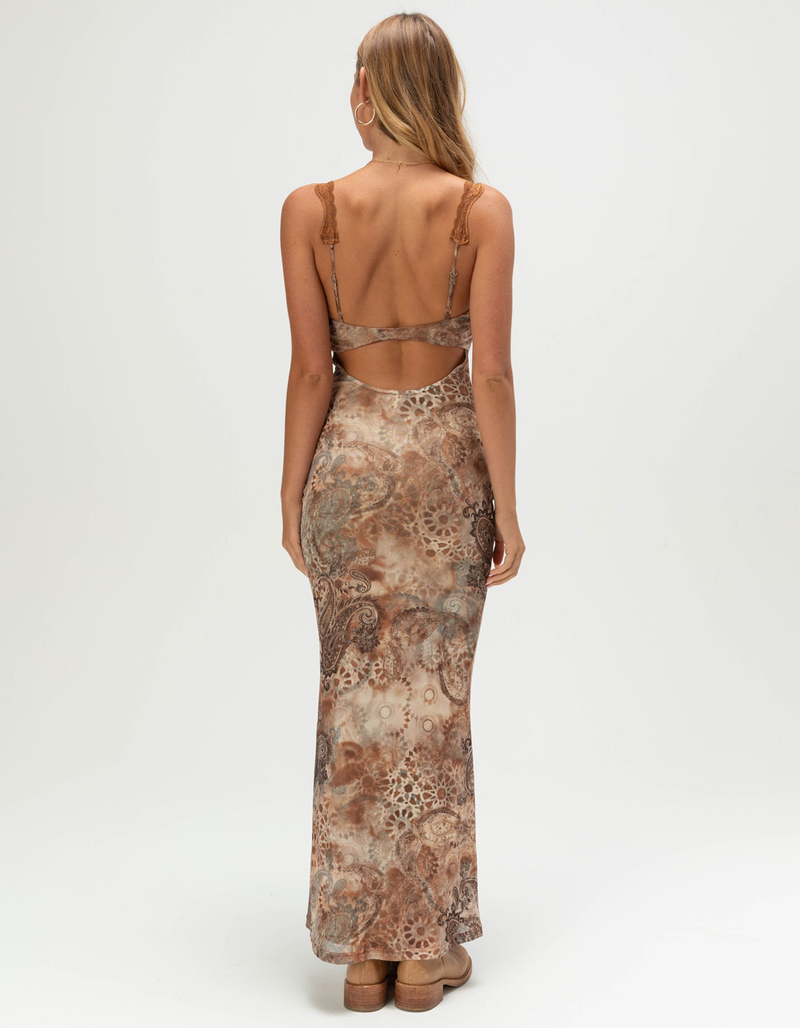 WEST OF MELROSE Womens Paisley Mesh Maxi Dress image number 2