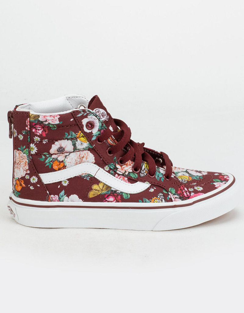 VANS Butterfly Floral Sk8-Hi Zip Juniors Shoes image number 0