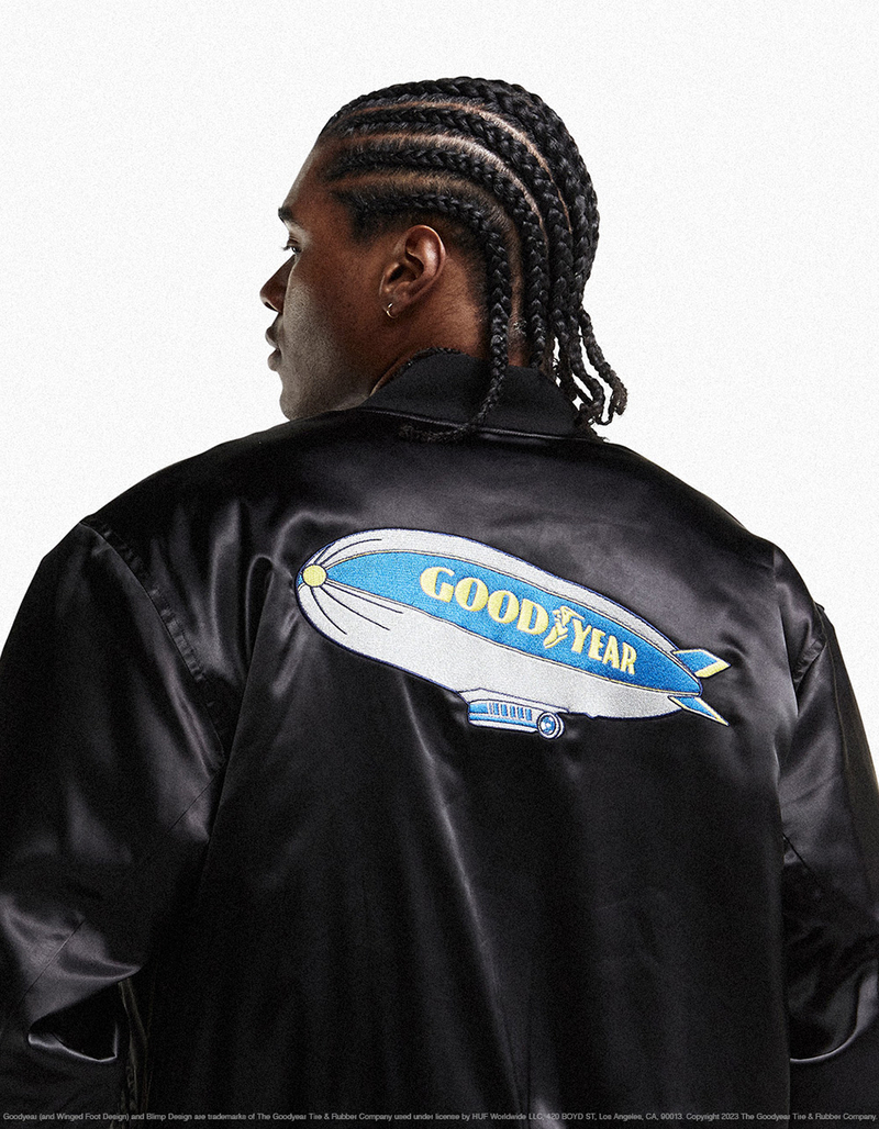 HUF x Goodyear Mens Satin Touring Jacket image number 1