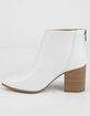 DELICIOUS Clean Stacked Womens White Booties image number 3