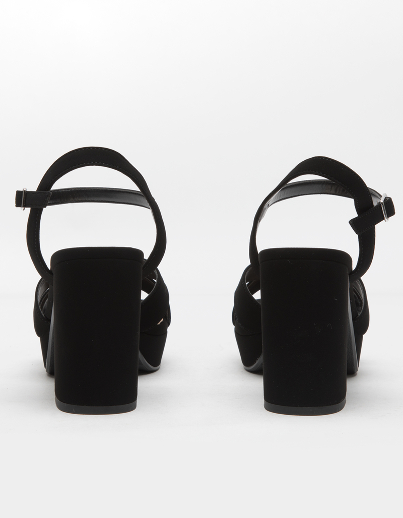 SODA Ankle Strap Womens Black Platform Sandals image number 3
