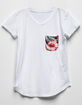 WHITE FAWN Tropical Print Girls Pocket Tee image number 1