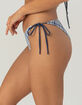 FULL TILT Plaid Textured Reversible Tie Side Cheeky Bikini Bottoms image number 3