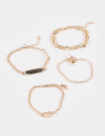 FULL TILT 4 Pack Heart/Chain Bracelets Primary Image