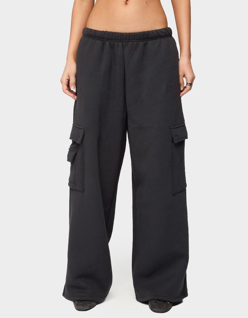EDIKTED Petite Wide Leg Cargo Sweatpants image number 0