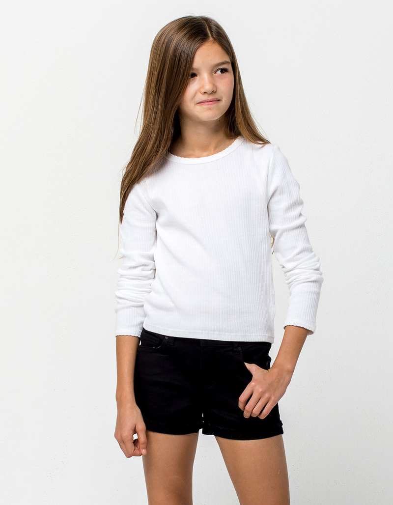 RSQ Malibu Black Girls Denim Shorts image number 1