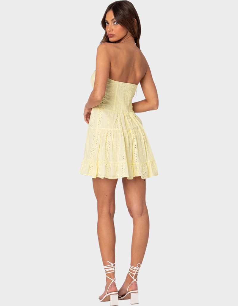 EDIKTED Liora Lacey Cotton Mini Dress image number 3