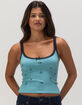 FULL TILT Seamless Lace Trim Embroidered Womens Cami image number 1