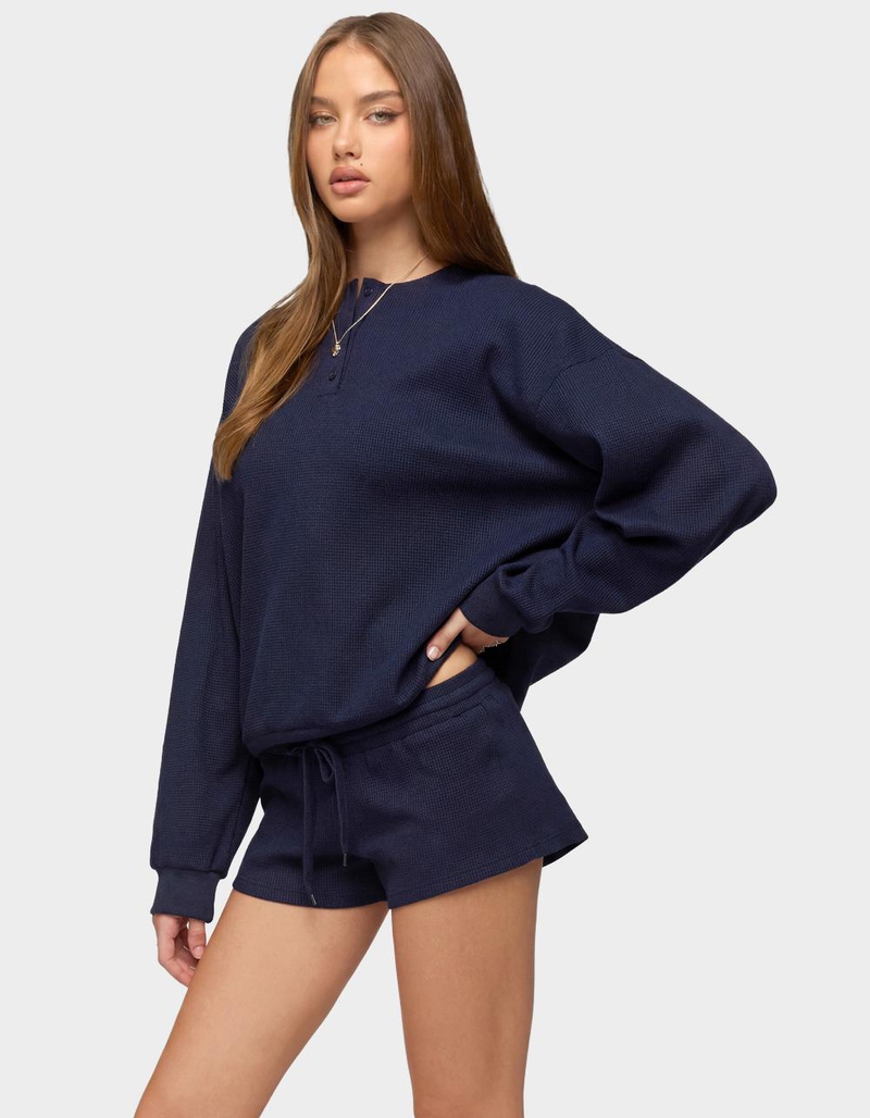 EDIKTED Baila Waffle Henley Top image number 1