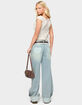 EDIKTED Contrast Heart Low Rise Baggy Jeans image number 5