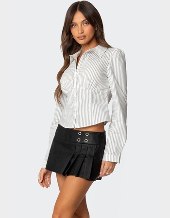 EDIKTED Tailored Pinstripe Button Up Shirt Alternative Image
