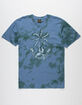 DARK SEAS Skull Mermaid Tie Dye Mens Blue T-Shirt image number 1