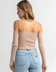 WEST OF MELROSE Show Off Strappy Long Sleeve Womens Top image number 3