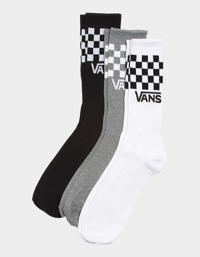 VANS Checkerboard 3-Pack Womens Crew Socks image number 0