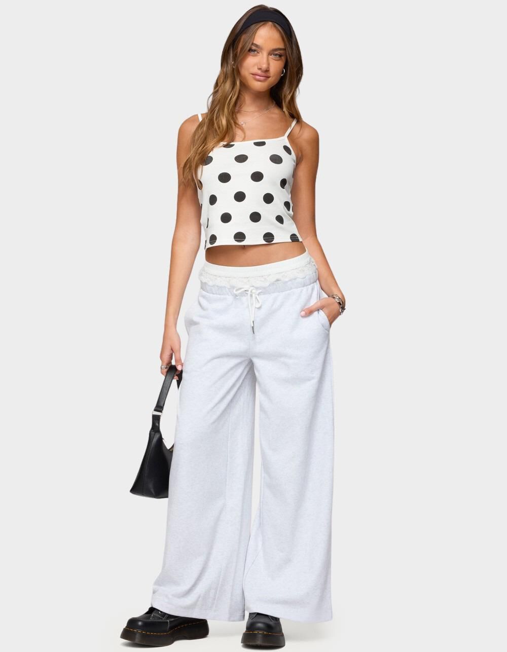 EDIKTED Lynne Polka Dot Tank Top - WHITE - L | Tillys