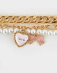 FULL TILT Heart & Bow Pearl Charm Bracelet image number 2