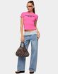 EDIKTED Lacey Foldover Low Rise Baggy Jeans image number 5