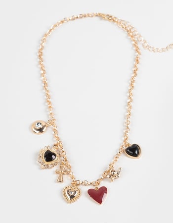 FULL TILT Heart/Cross/Angel Multi Charm Necklace Primary Image