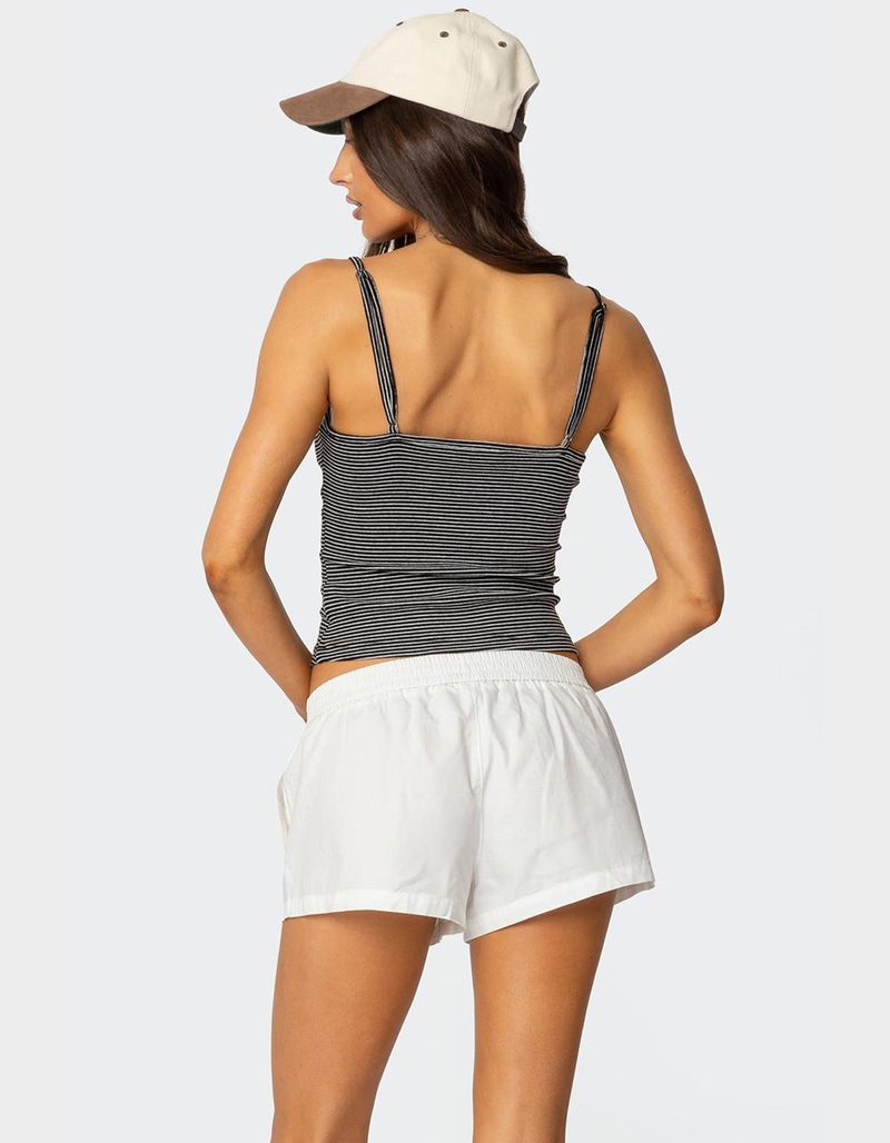 EDIKTED Striped Henley Tank Top image number 4