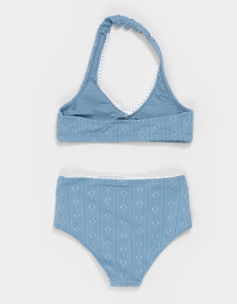 FULL TILT Textured Girls Halter Bikini Set image number 2