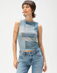 THRILLS Shades Of Indigo Womens Sleeveless Mesh Crop Top image number 1