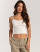 RSQ Womens Pointelle Lace Trim Cami image number 1