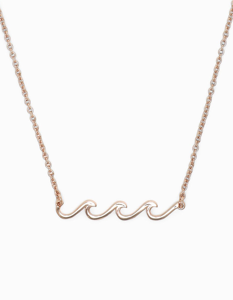 PURA VIDA Delicate Wave Rose Gold Necklace image number 0