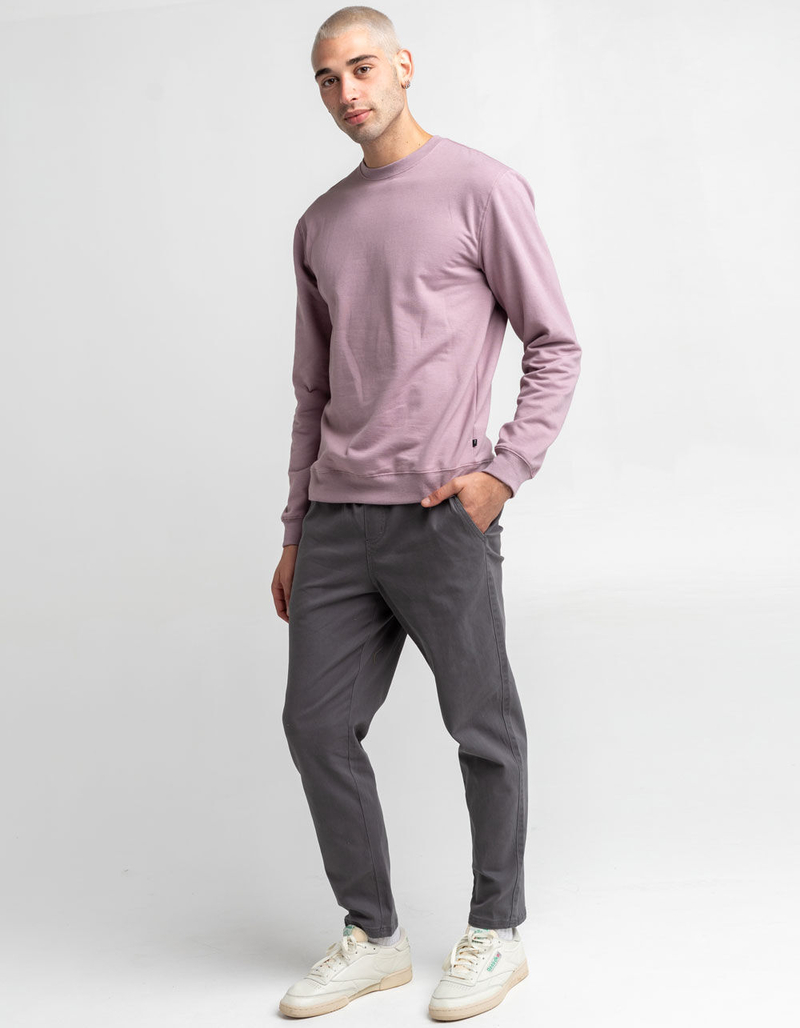 RSQ Solid Crewneck Mens Light Purple Sweatshirt image number 4