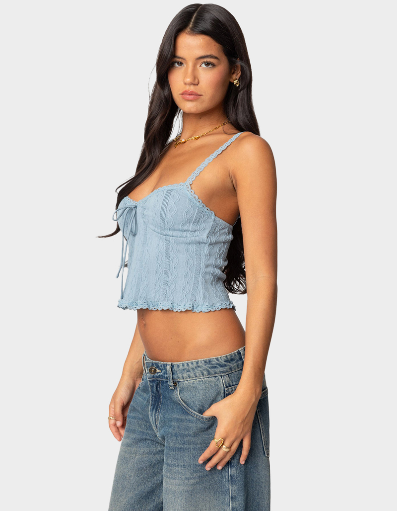 EDIKTED Lacey Knit Tank Top image number 2