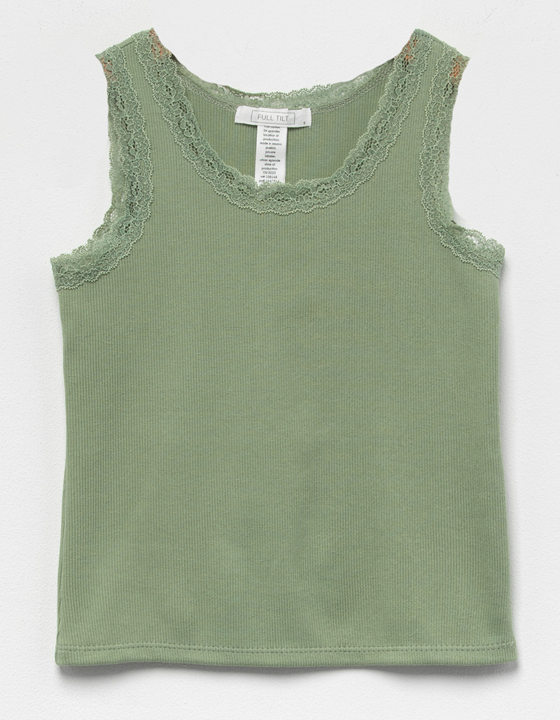 FULL TILT Lace Rib Girls Tank Top image number 0