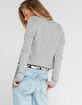 FULL TILT Cable Crew Womens Heather Gray Cardigan image number 3