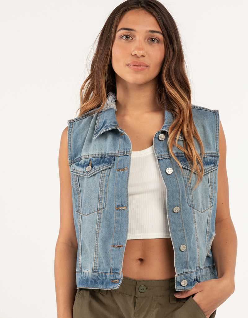 CI SONO Womens Denim Vest  image number 0